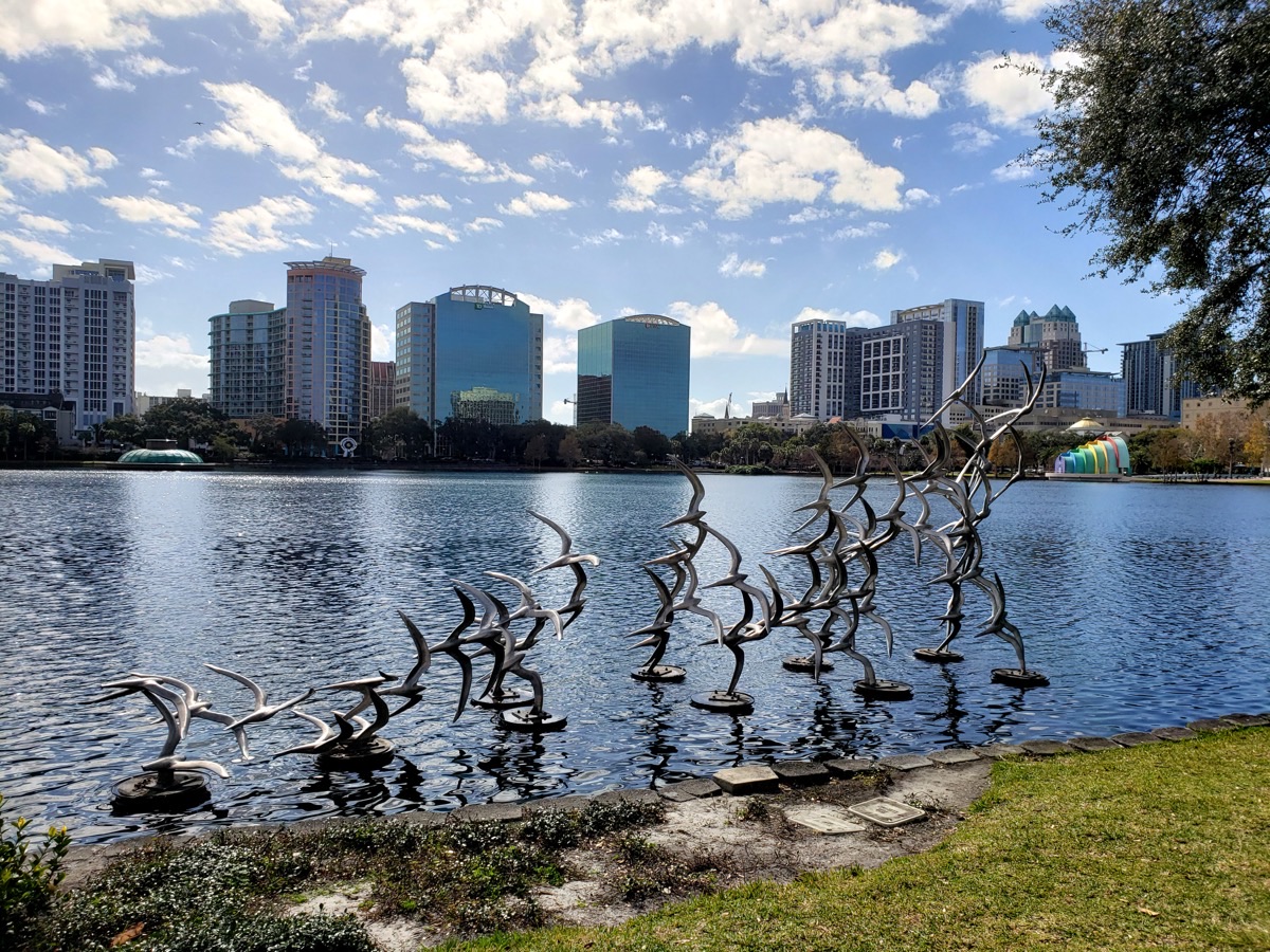 Lake Eola en Orlando, destino de esta ruta